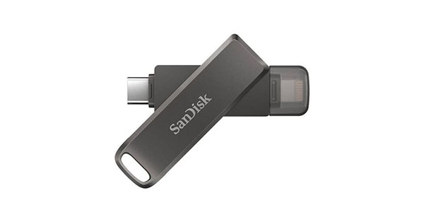 Sandisk iXpand Flash Drive Luxe, 128GB USB for iPhone, iPad & USB Type-C, Lightning Connector