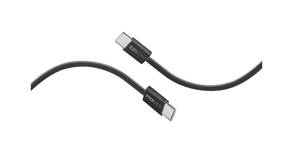 PROMATE Ecoline-CC200 Black 2m Cable USB-C 60W Data Sync & Charge