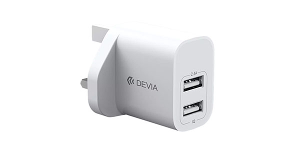 DEVIA Smart Series 10W, 2xUSB, 2.4A, UK Charger