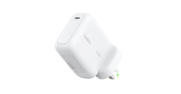 Belkin100W Type-C GaN Wall Charger with Foldable UK Plug