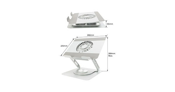 ACT AC8106 Portable Aluminium Laptop Cooling Stand W/Fan, Flexible Height Adjustment - Image 5