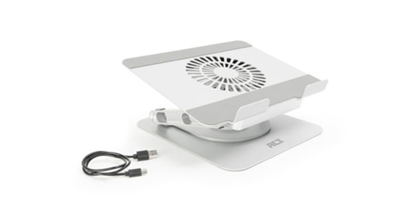 ACT AC8106 Portable Aluminium Laptop Cooling Stand W/Fan, Flexible Height Adjustment